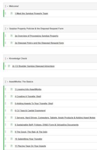 Screenshot of Canvas Course Layout