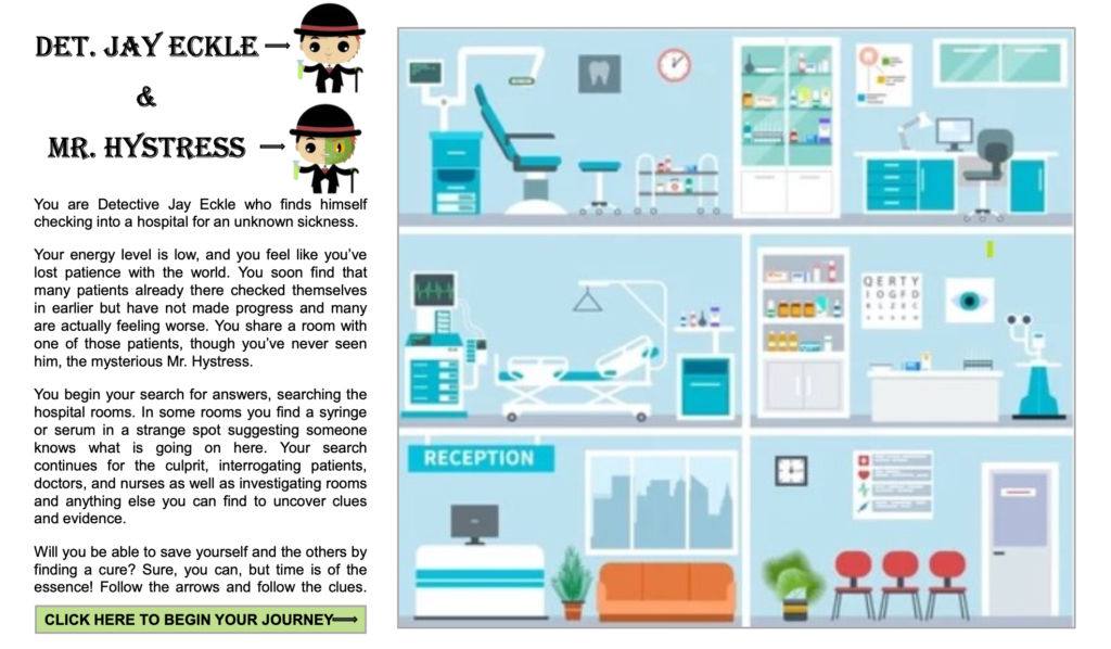 Screenshot of Detective Jekyl and Mr Hystress game board with game overview on the left side.