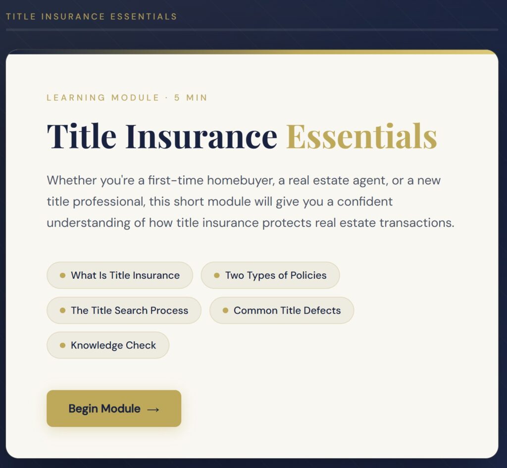 Title Insurance Essentials game screen